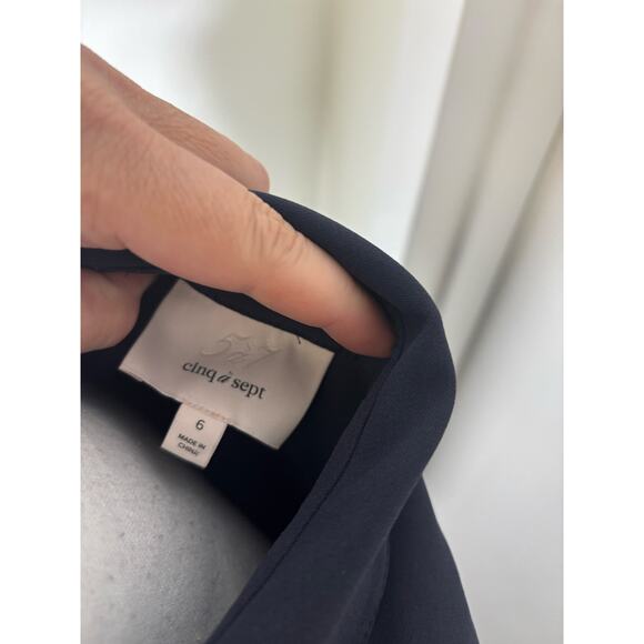 Cinq a Cept Black Sleeveless Button Up Ruched Midi Dress Sz 6 - Picture 2 of 5